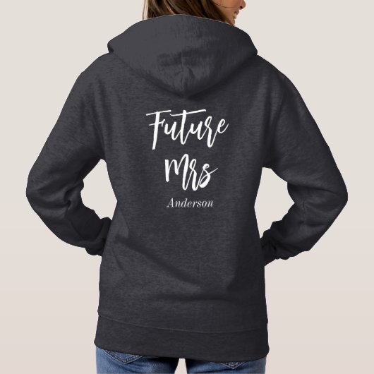 Braut Zukunft Mrs Hochzeit Schwarz Hoodie (Rückseite)