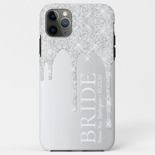 Braut Zukünftige Frau Silber Glitter-Tropfen Case-Mate iPhone Hülle
