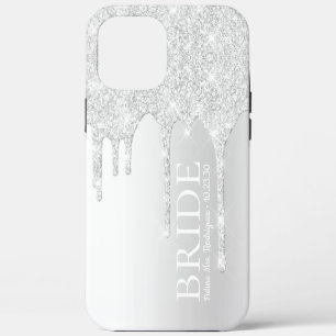 Braut Zukünftige Frau Silber Glitter-Tropfen iPhone 12 Pro Max Hülle