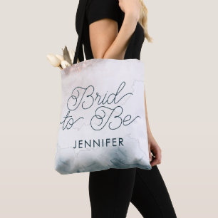 Braut zum Alkohol-Tinten-Rosé Blau Moderne Hochzei Tasche