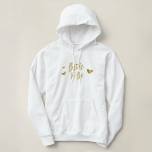 Braut, zum Goldfolie und -WEISS mit Herzen zu sein Hoodie
