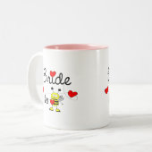 Braut zum zu sein/HERZ-GLÜCKLICHE BIENE Zweifarbige Tasse (Vorderseite Links)