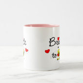 Braut zum zu sein/HERZ-GLÜCKLICHE BIENE Zweifarbige Tasse (Mittel)