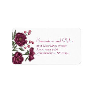 Brautadress-Etiketten mit Mallow-Rose Adressaufkleber