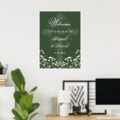 Brautatem Atem Grüner Religiöser Hochzeitsempfang Poster (Heimbüro)