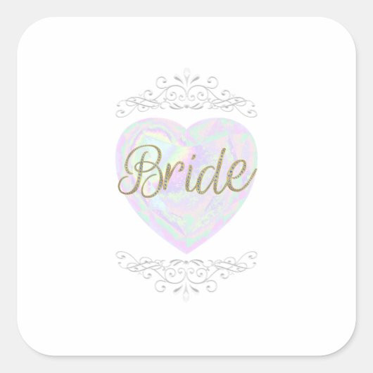 Brautaufkleber Quadratischer Aufkleber (Vorderseite)