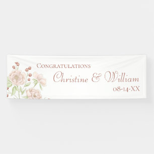 Brautbanner Moderne Rosen in Rosafarben Banner