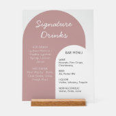 Brautbar-Schild mit rosa Bogen - individuelle Anze Acrylschild (Vorderseite)