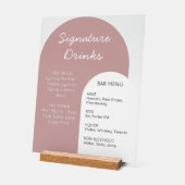 Brautbar-Schild mit rosa Bogen - individuelle Anze Acrylschild (Winkel)