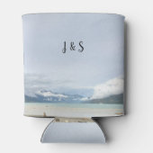 Brautbäume rustikale Hochzeit am Bergstrand Dosenkühler (Rückseite)