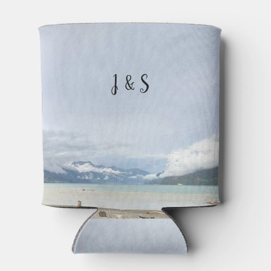 Brautbäume rustikale Hochzeit am Bergstrand Dosenkühler (Rückseite)