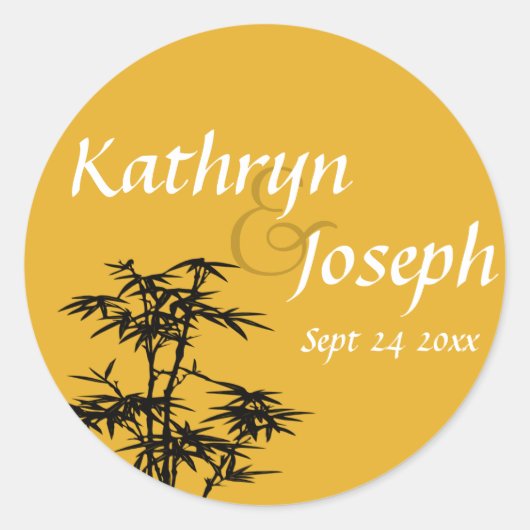 Brautbecher für Mandarin-Orange-Bambus Runder Aufkleber (Vorderseite)