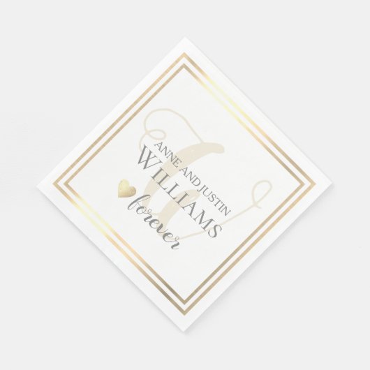 Brautbräutigamen/Nachname Liebe für immer Hochzeit Serviette (Ecke)