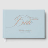 Brautbriefe, Pulverblau, Rose-Gold- Gästebuch (Vorderseite)