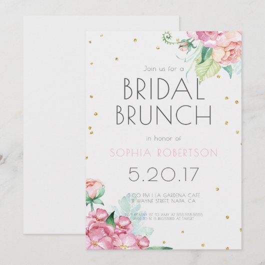 Brautbrunch-Party Einladung (Vorne/Hinten)