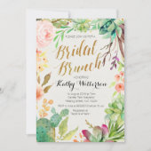 BrautBruncheinladung Succulentkaktus Einladung (Vorderseite)