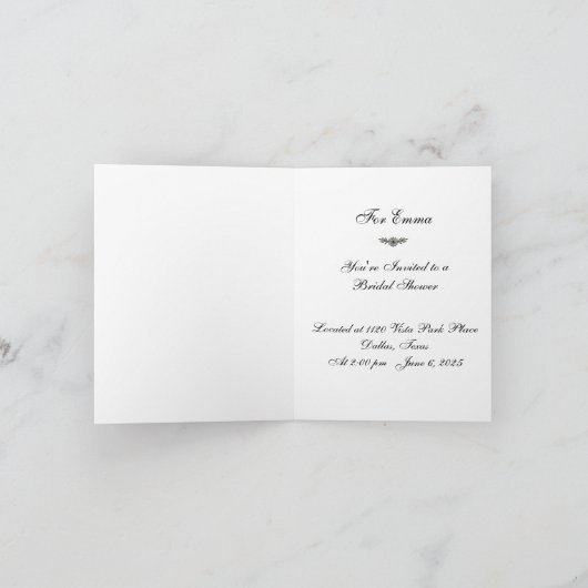 Brautdusche Einladung (Innenseite)