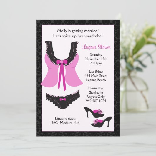 Brautdusche Einladung (Stehend Vorderseite)