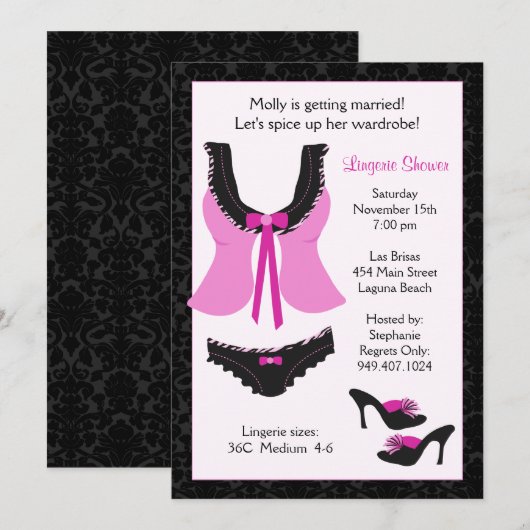 Brautdusche Einladung (Vorne/Hinten)