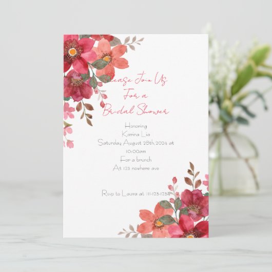 Brautdusche Einladung (Stehend Vorderseite)