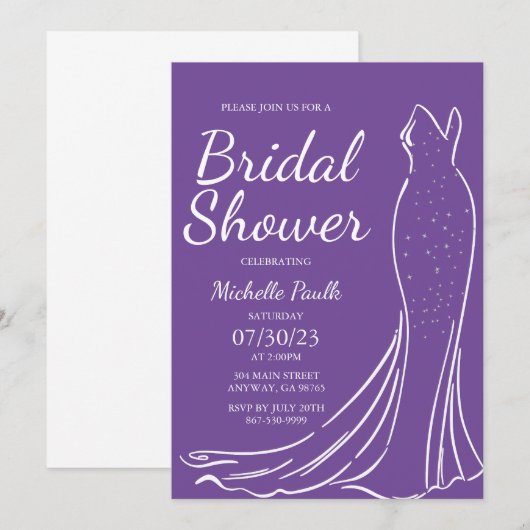 Brautdusche Einladung (Vorne/Hinten)