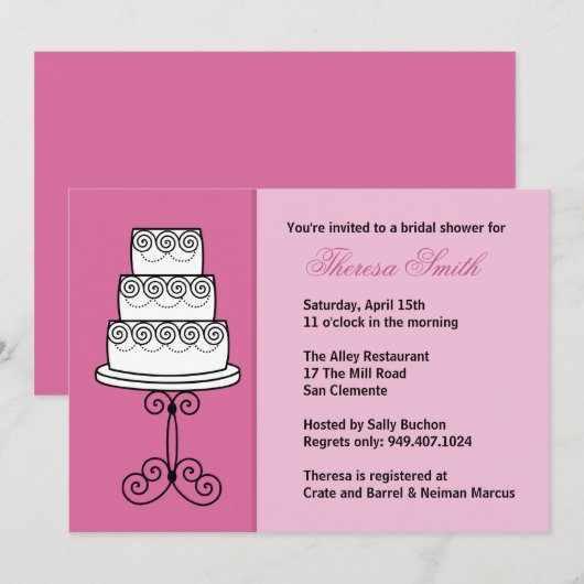 Brautdusche Einladung (Vorne/Hinten)