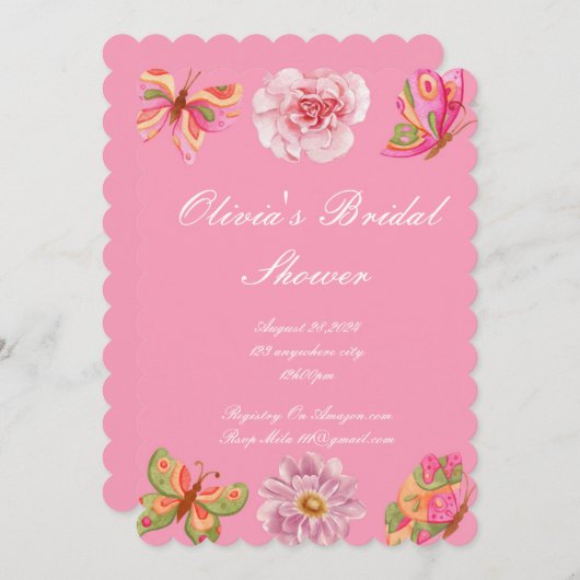 Brautdusche Einladung (Vorne/Hinten)