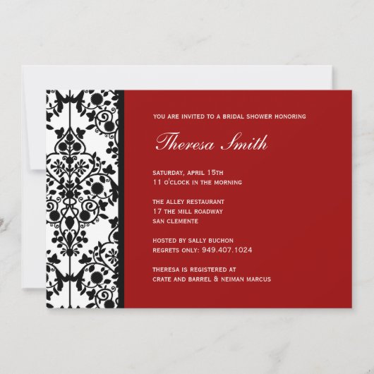 Brautdusche Einladung (Vorderseite)