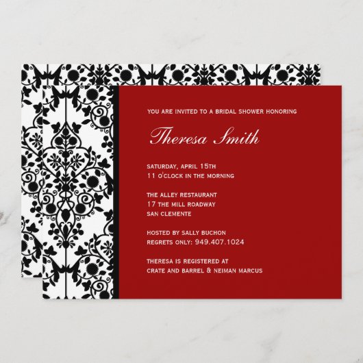 Brautdusche Einladung (Vorne/Hinten)