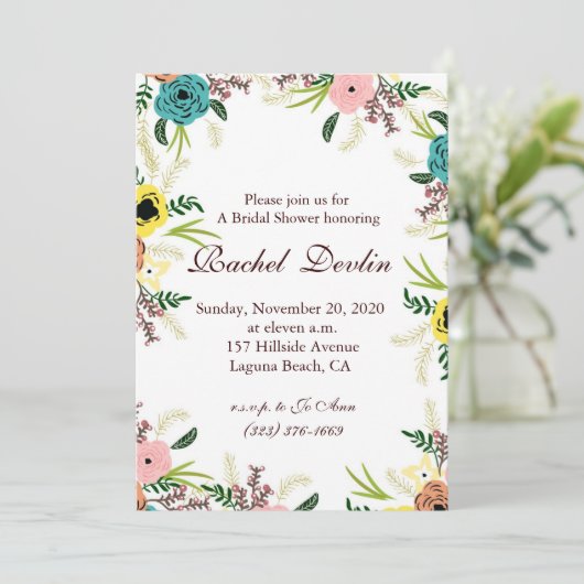 Brautdusche Einladung (Stehend Vorderseite)