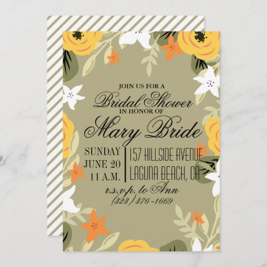 Brautdusche Einladung (Vorne/Hinten)