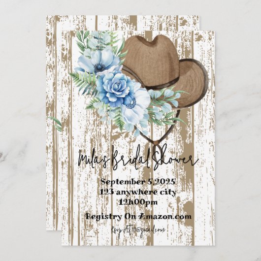 Brautdusche Einladung (Vorne/Hinten)