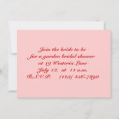 Brautdusche Einladung (Rückseite)