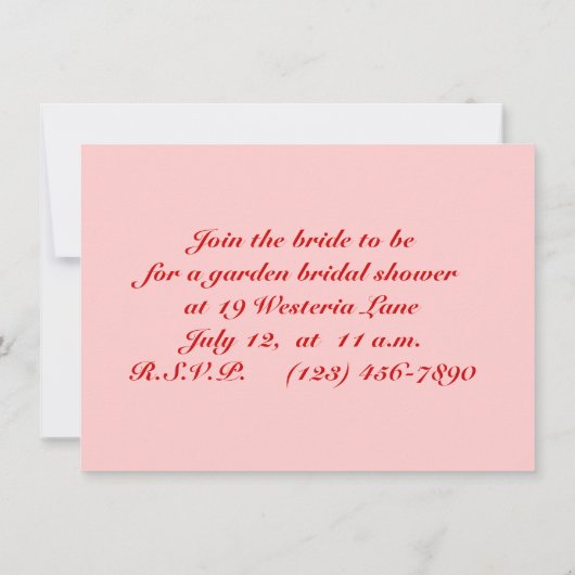 Brautdusche Einladung (Rückseite)