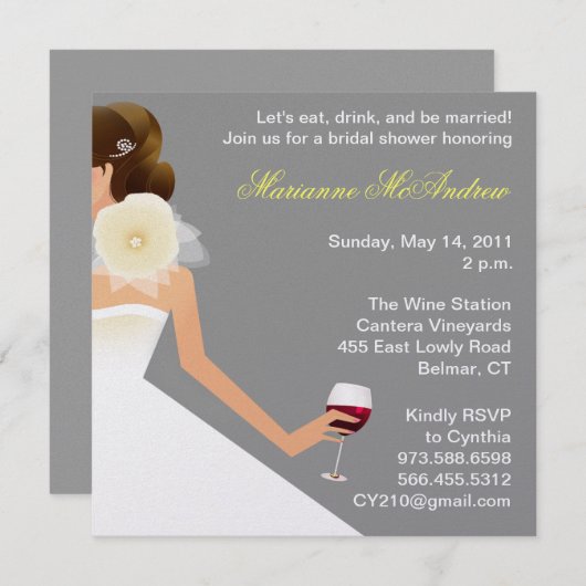 Brautdusche Einladung (Vorne/Hinten)