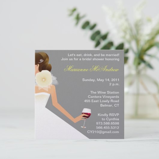 Brautdusche Einladung (Stehend Vorderseite)