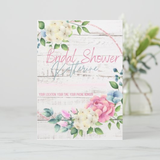 Brautdusche Einladung (Stehend Vorderseite)