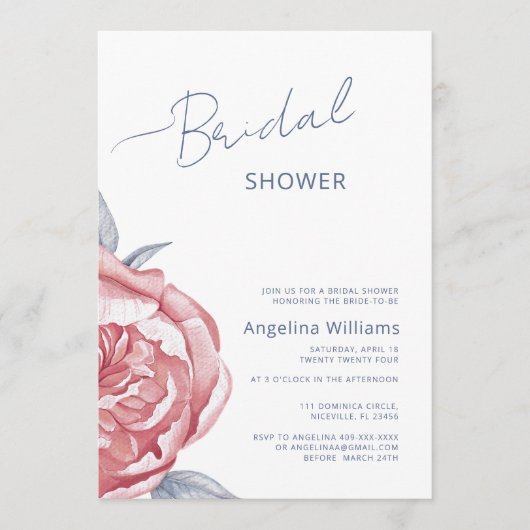 Brautdusche Einladung (Vorderseite)