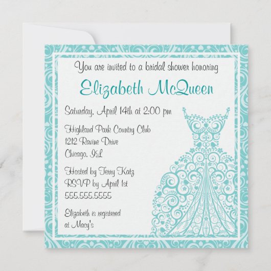 Brautdusche Einladung (Rückseite)