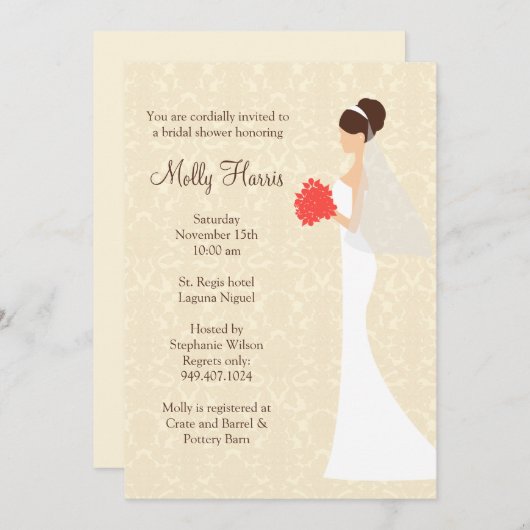 Brautdusche Einladung (Vorne/Hinten)