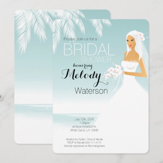 Brautdusche Einladung (Vorne/Hinten)