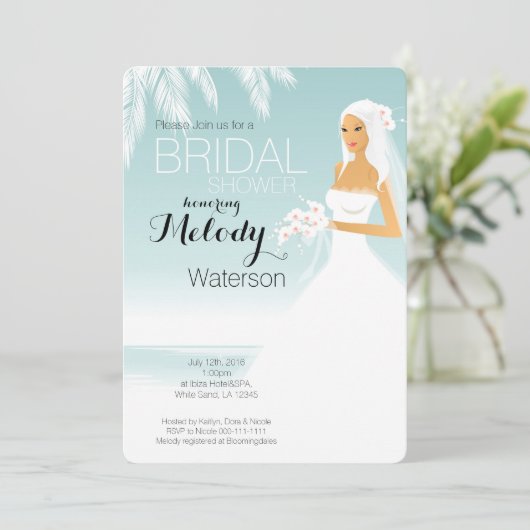 Brautdusche Einladung (Stehend Vorderseite)