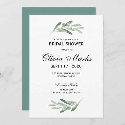 Brautdusche Einladung (Vorne/Hinten)