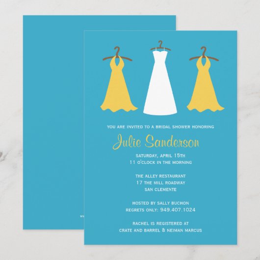 Brautdusche Einladung (Vorne/Hinten)