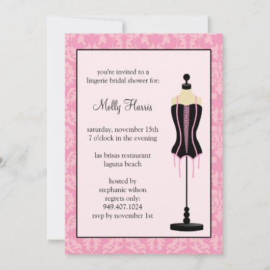 Brautdusche Einladung (Vorderseite)