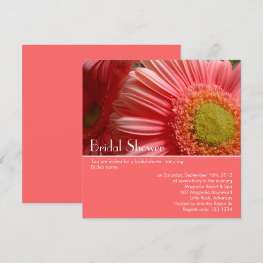 Brautdusche Einladung (Vorne/Hinten)