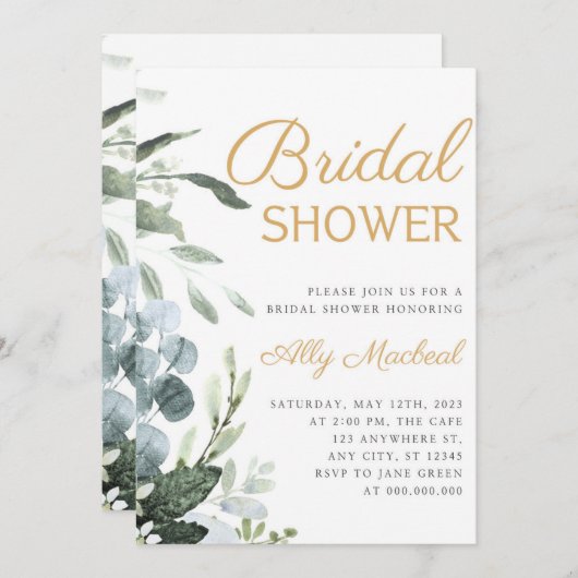 Brautdusche Einladung (Vorne/Hinten)