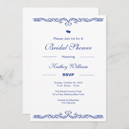 Brautdusche Einladung (Vorne/Hinten)