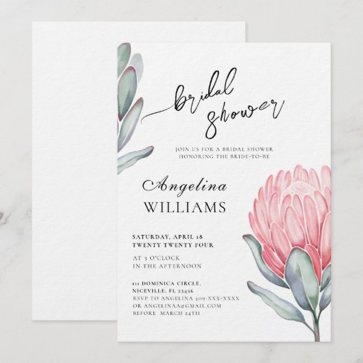 Brautdusche Einladung (Vorne/Hinten)