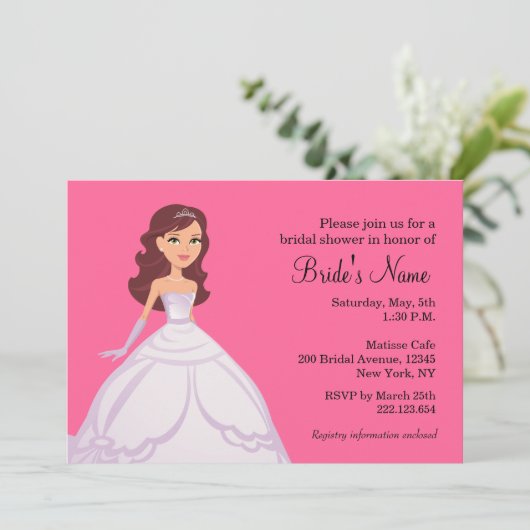 Brautdusche Einladung (Stehend Vorderseite)